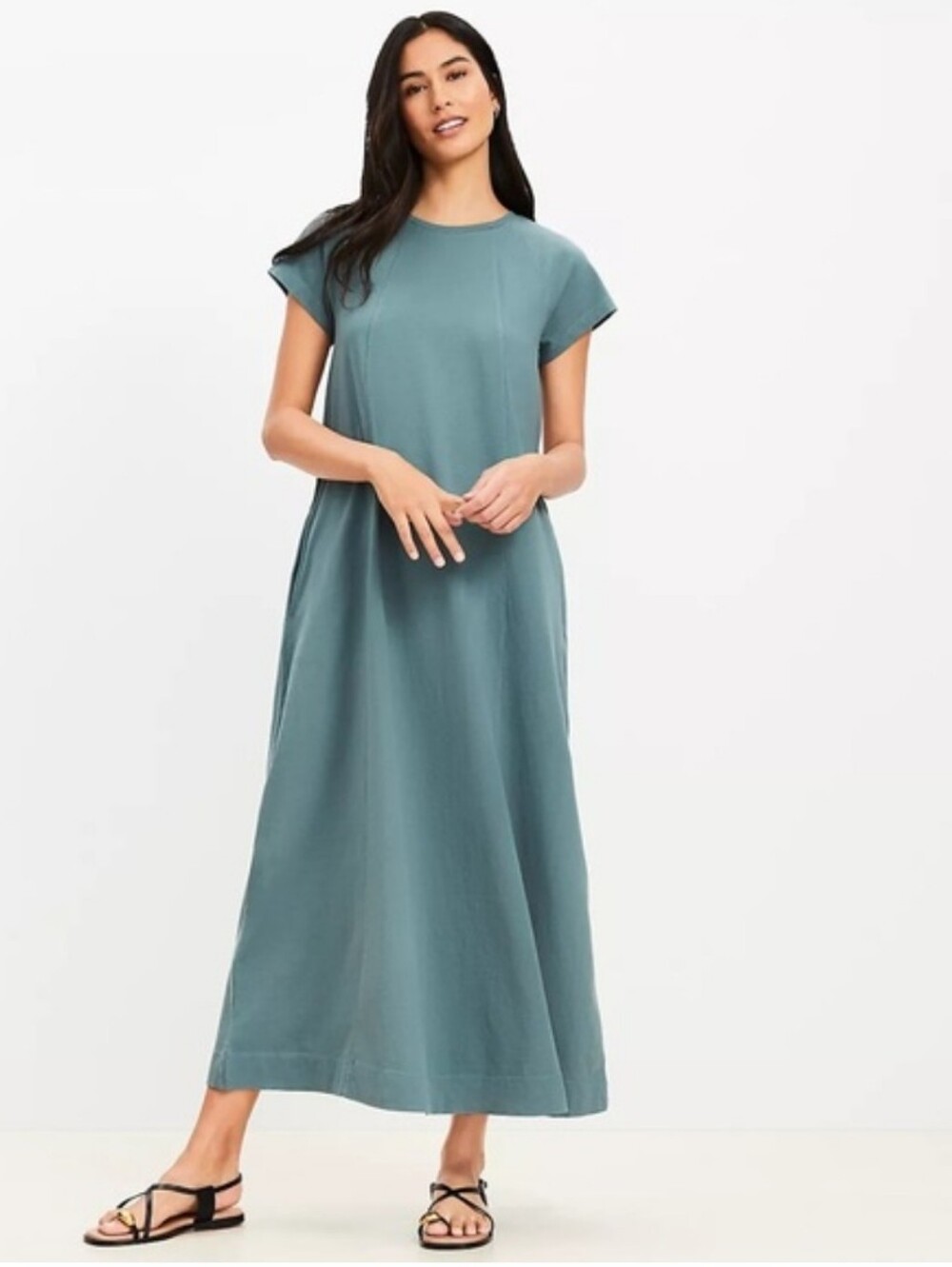 LOFT Seamed Maxi Pocket Dress Large